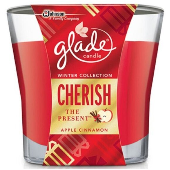 Glade Cherish Present Apple Cinnamon Scented votive Candle Winter Lot of 2 NEW - Picture 1 of 6